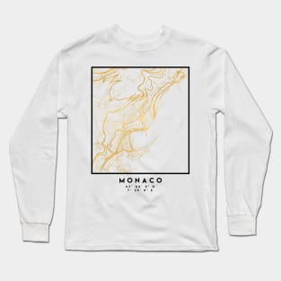 MONACO CITY STREET MAP ART Long Sleeve T-Shirt